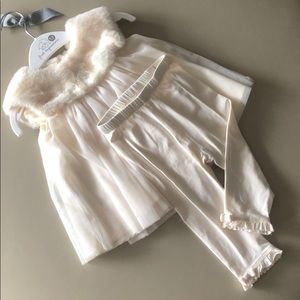 First Impressions winter white baby outfit